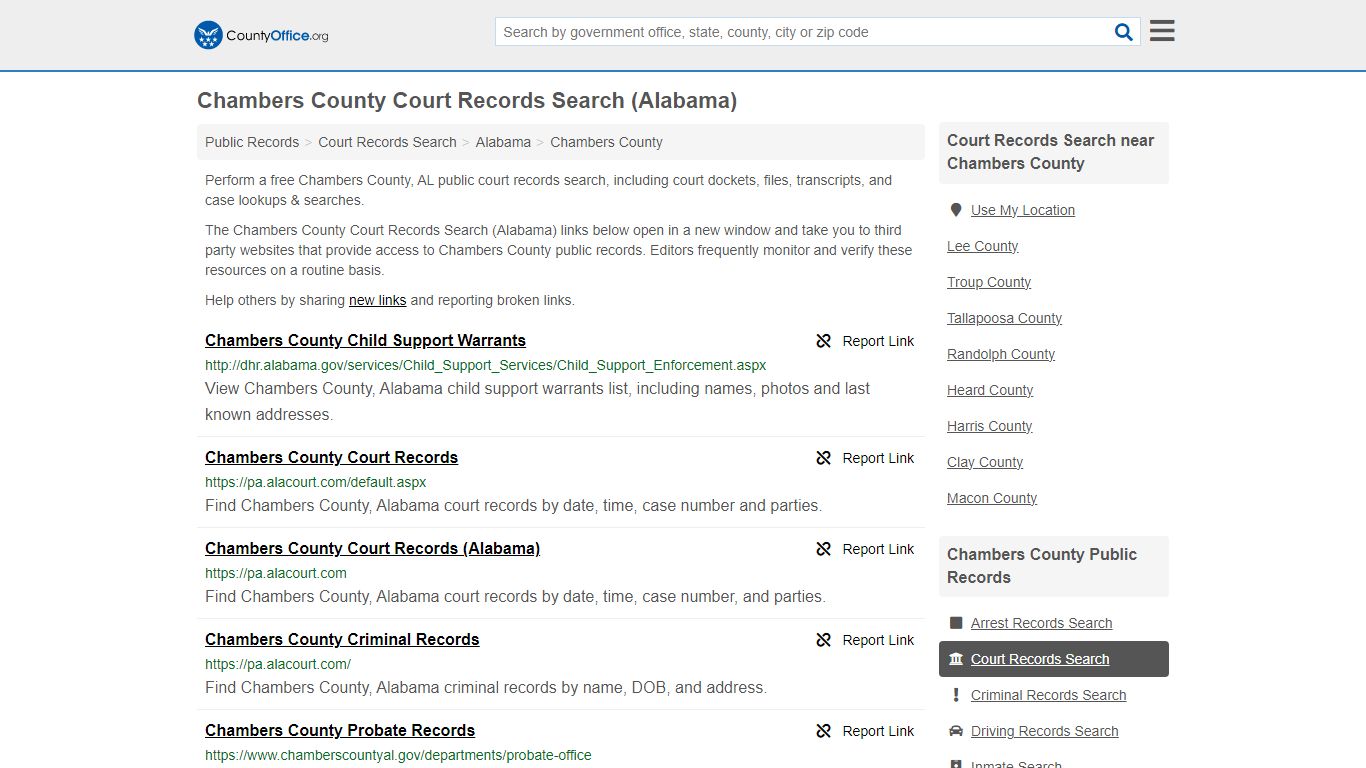 Chambers County Court Records Search (Alabama) - County Office